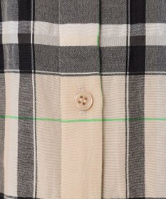 自由区 【洗える】シアーブライトチェック ブラウス