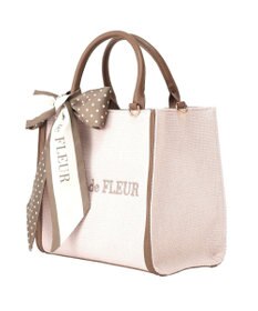 Maison de FLEUR スカーフ付きツイードスクエア２Ｗａｙトート