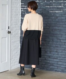 自由区 【洗える】クレープストレッチドルマンスリーブ7分袖 ニット