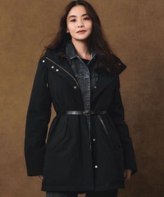 23区 L 【一部店舗限定/滝沢眞規子さん着用/撥水加工】ミリタリー フーデット ダウンコート ブラック系