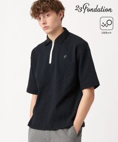 23区GOLF 【23Fondation/MEN】【UVケア】ワッフルジップアップ