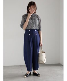 Te chichi 【遮熱】麻調ワイドクロップトパンツ
