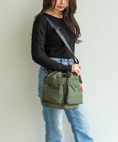 ACE BAGS & LUGGAGE JEWELNA by Jewelna Rose ナイロン巾着バッグ 16201 軽量 2WAY ハンドバッグ ショルダーバッグ