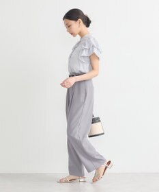 earth music&ecology ミニチェックバルーンスリーブブラウス