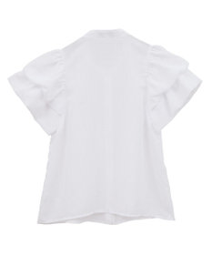 earth music&ecology ミニチェックバルーンスリーブブラウス