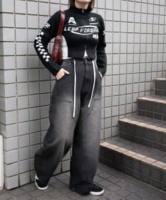 WEGO ヴィンテージウォッシュダブルニーバギーパンツ