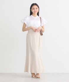 earth music&ecology ミニチェックバルーンスリーブブラウス