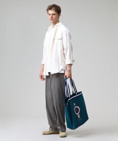 J.PRESS MEN 【J.PRESS ORIGINALS】【UNISEX】Cotton Silk Yarn Dyed Twill B.D. Shirts / Baggy-Fit