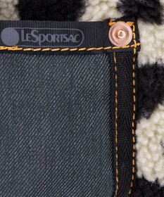 LeSportsac SMALL TWO WAY DENIM TOTE/ブラックデニム/レオパードシェルパ