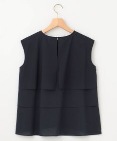 組曲 【WEB限定】コットンレーヨンシャーティングノースリーブ ブラウス