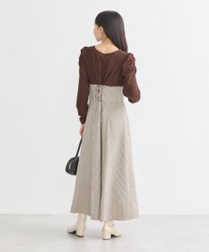 earth music&ecology リブカットソードッキングワンピース