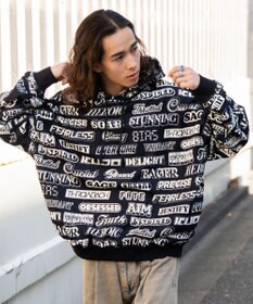 WEGO 総柄BIGプルパーカー