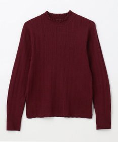 ANY 【洗濯機可/吸湿発熱】フリルネックリブニット