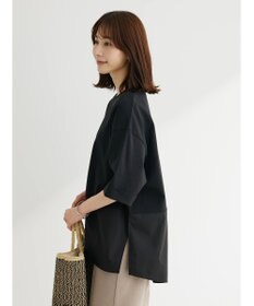 Green Parks ５分袖ドッキングバックスリットチュニック