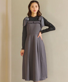 Feroux シアーリボンショルダー ジャンパースカート