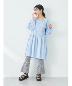 earth music&ecology チェックフレアイージーパンツ