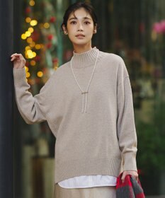 23区 S 【見上愛さんコラボカラー/Oggi掲載】カシミヤブレンド ハイネック ニット ベージュ系