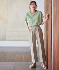 ANY L 【吸水速乾/イージーケア/ストレッチ/ウエストゴム/洗濯機可能】ドライチノタックパンツ