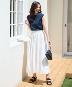 ANY L 【洗濯機可/接触冷感/UVカット】汗ジミ防止テレコノースリーブプルオーバー