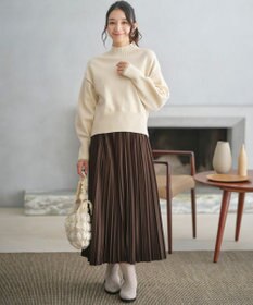 ANY SIS 【洗える・2SET】ボリューム ニット × スエードライク スカート セット