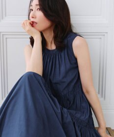 Tiaclasse 【洗える】後ろリボンシャーリングワンピース