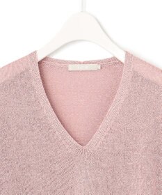 ICB 【WEB限定カラーあり・洗える】ペーパーブレンドシャインニット Vネックプルオーバー