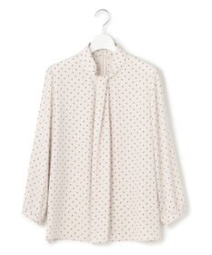 23区 L 【洗える】トライアングルプリント ネックデザイン ブラウス