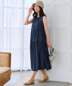 Tiaclasse 【洗える】後ろリボンシャーリングワンピース