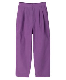 Green Parks 綿麻混タックテーパードパンツ