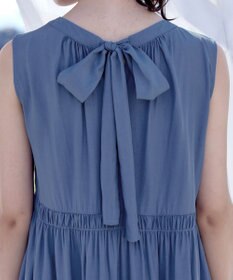 Tiaclasse 【洗える】後ろリボンシャーリングワンピース