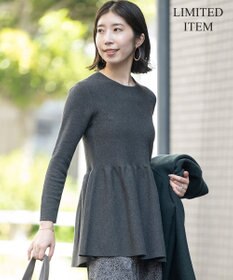 23区 S 【Sサイズ限定】ヴィスコースストレッチ ペプラムデザイン ニット