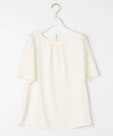 ANY SIS L 【洗える】エンブロイダリーフレアスリーブ ブラウス