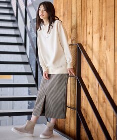 ANY L 【手洗い可/ウエストゴム/裏起毛】チェックボンディングタイトスカート