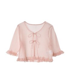 earth music&ecology シアーラメフリルカーディガン