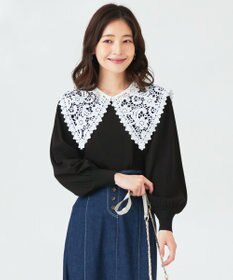 ANY SIS 【2WAY】レース襟付き ニット