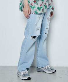 WEGO ダメージデニムワイドパンツ
