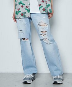 WEGO ダメージデニムワイドパンツ