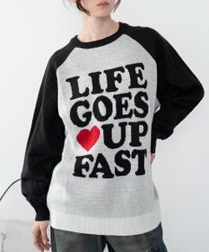 WEGO 【洗える】グラフィックニットBIGプルオーバー