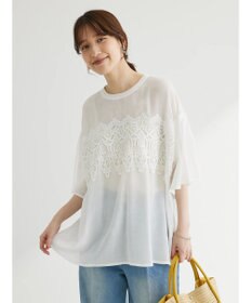 Green Parks ・ＥＬＥＮＣＡＲＥ　ＤＵＥ　ケミカルレースブラウス