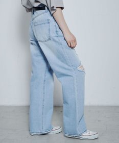 WEGO ダメージデニムワイドパンツ