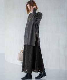 23区 【見上愛さん着用/Oggi掲載/洗える】カシミヤブレンド サイドジップ  ニットチュニック