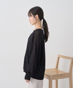 earth music&ecology 【接触冷感】キーネックシアーカーディガン