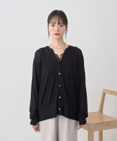 earth music&ecology 【接触冷感】キーネックシアーカーディガン