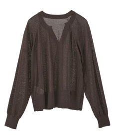 earth music&ecology 【接触冷感】キーネックシアーカーディガン