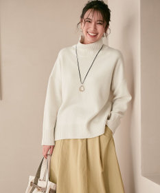 23区 【好評につき新色追加/CLASSY.1月号掲載】ウールカシミヤブレンド スタンドネック ニット