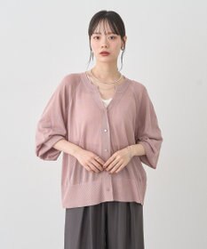 earth music&ecology 【接触冷感】キーネックシアーカーディガン