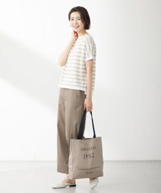 J.PRESS LADIES 【洗える】ツイルライトストレッチ セミワイド パンツ