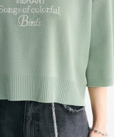 Green Parks ・ＥＬＥＮＣＡＲＥ　ＤＵＥ　ロゴ刺繍６分袖ニット