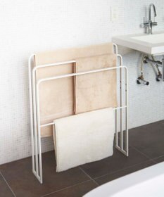 tower 横から掛けられるバスタオルハンガー 3連 タワー ホワイト