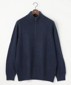 JOSEPH ABBOUD 【キングサイズ】カシミヤブレンド ハイネック ZIP プルオーバーニット
